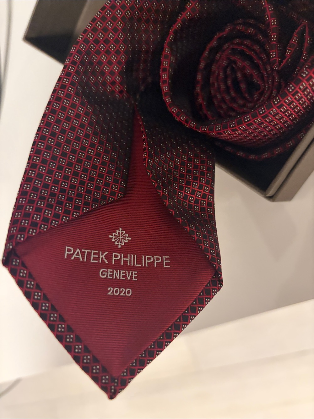 Patek Philippe Burgundy Geometric Silk Tie